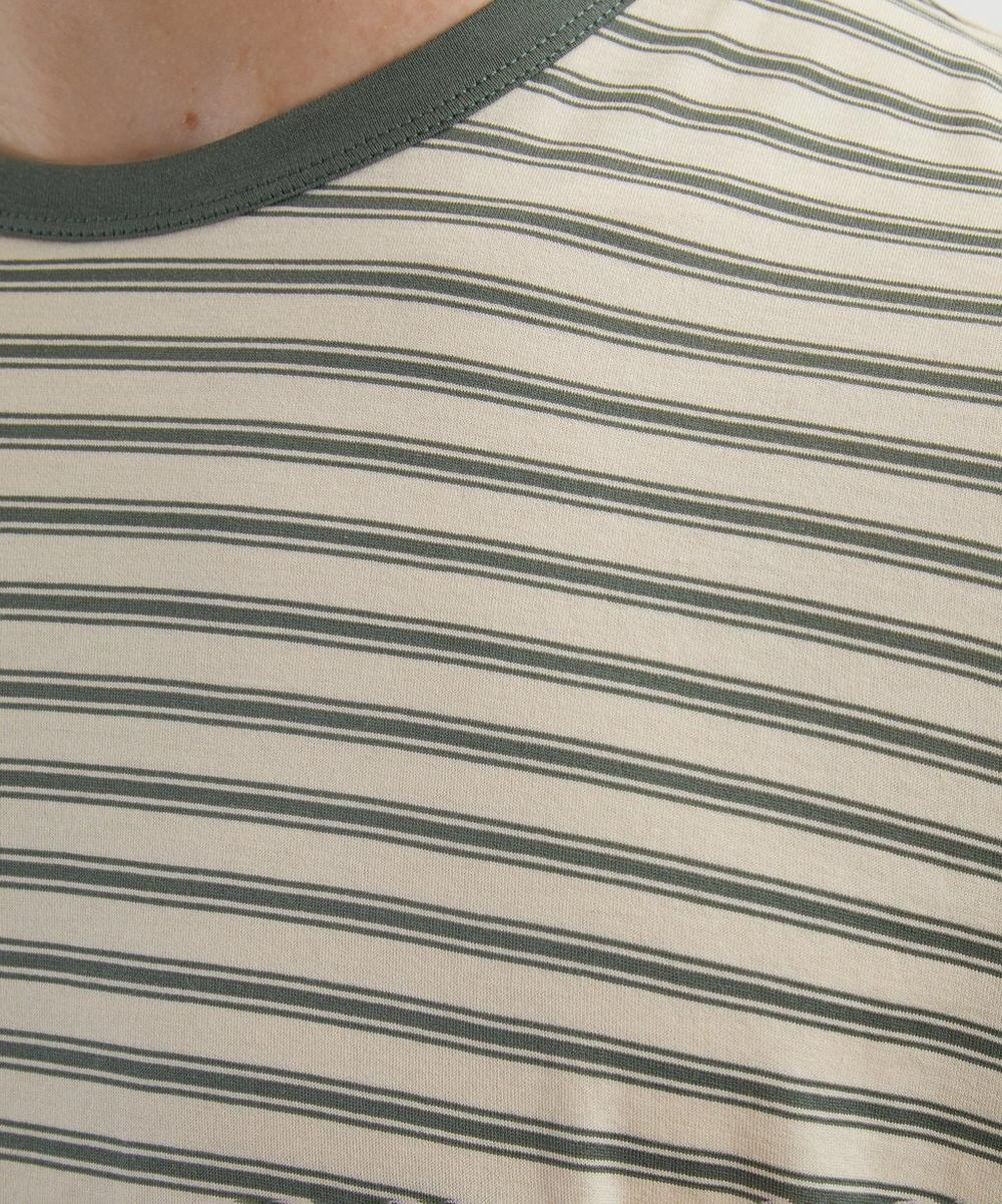 Liberty London Sunspel Dusk Green Vintage Stripe T-Shirt