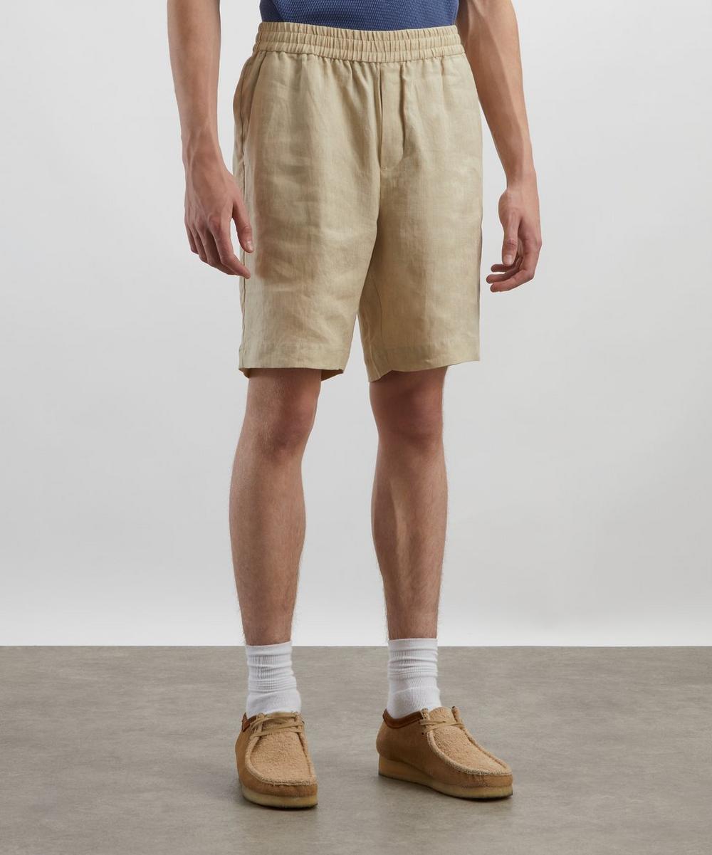 Liberty London Sunspel Light Sand Cotton-Linen Drawstring Shorts