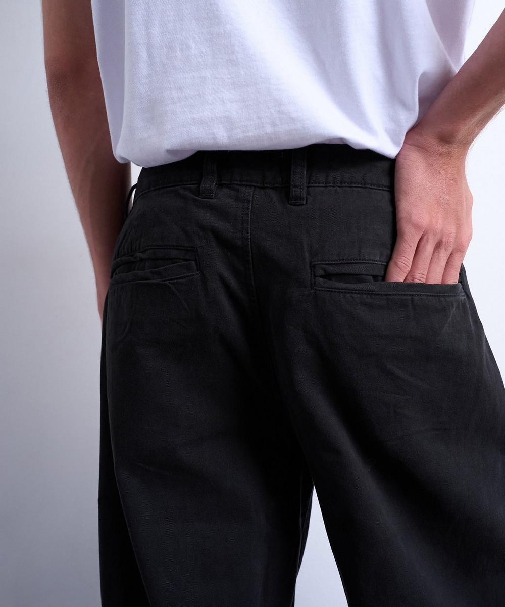 Liberty London TOPMAN Black Baggy Fit High-Waisted Twill Trousers