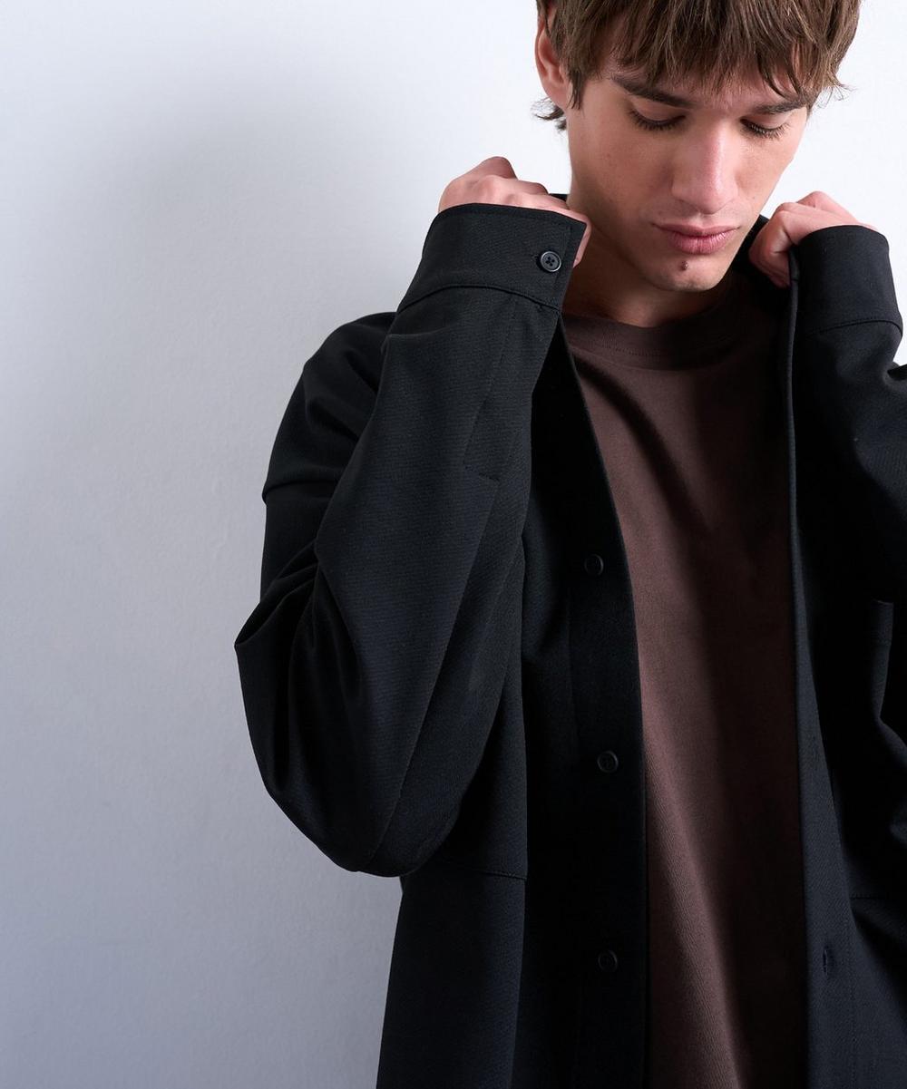 Liberty London TOPMAN Black Oversized Fit Double-Pocket Jersey Jacket