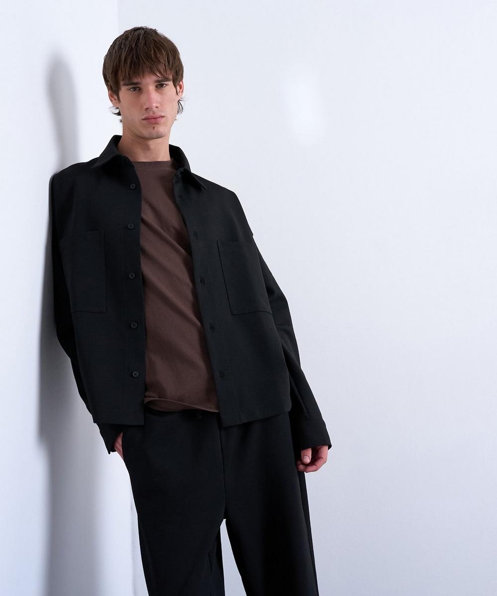 Liberty London TOPMAN Black Oversized Fit Double-Pocket Jersey Jacket