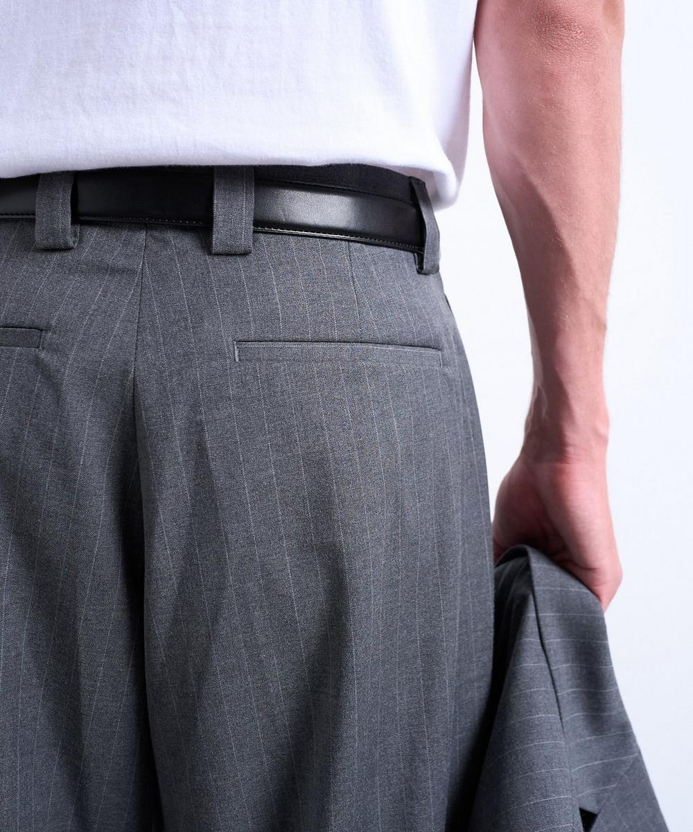 Liberty London TOPMAN Charcoal Pinstripe Straight Suit Trousers