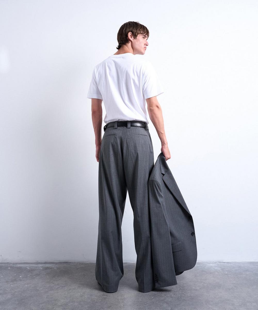 Liberty London TOPMAN Charcoal Pinstripe Straight Suit Trousers