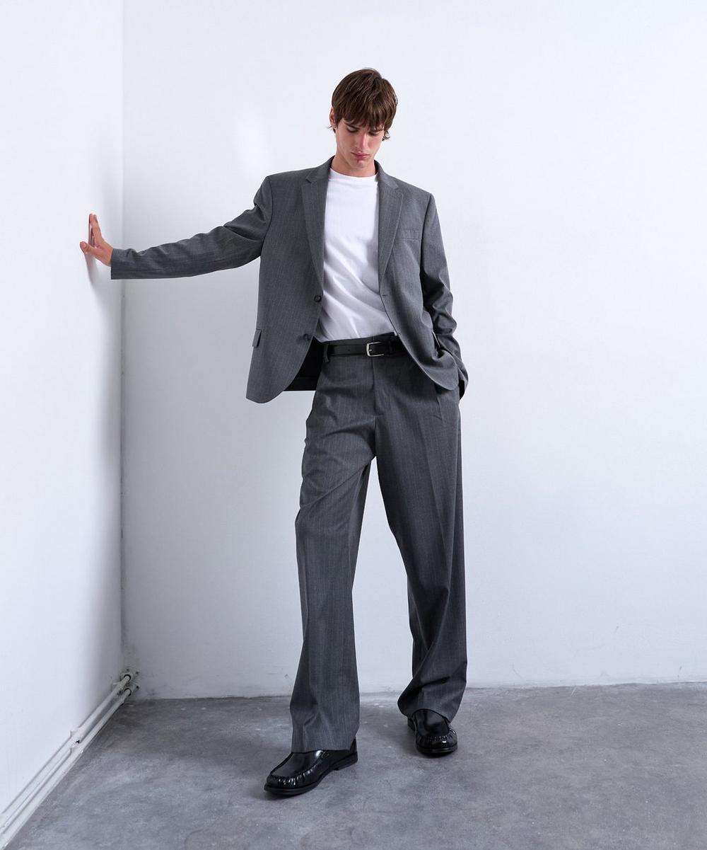 liberty london TOPMAN Charcoal Pinstripe Straight Suit Trousers