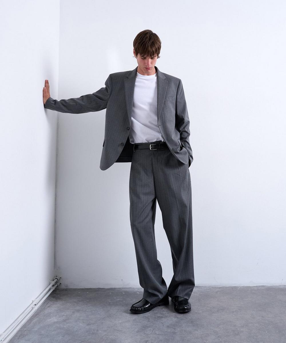 liberty london TOPMAN Charcoal Pinstripe Suit Jacket