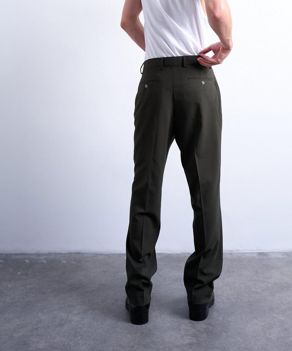 Liberty London TOPMAN Dark Green Straight Wool Trousers