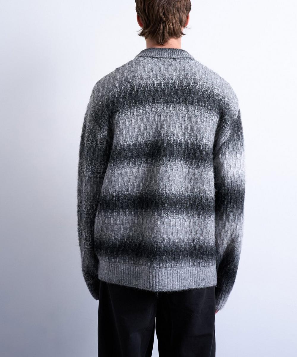 Liberty London TOPMAN Grey Knitted Blend Zip-Through Cardigan