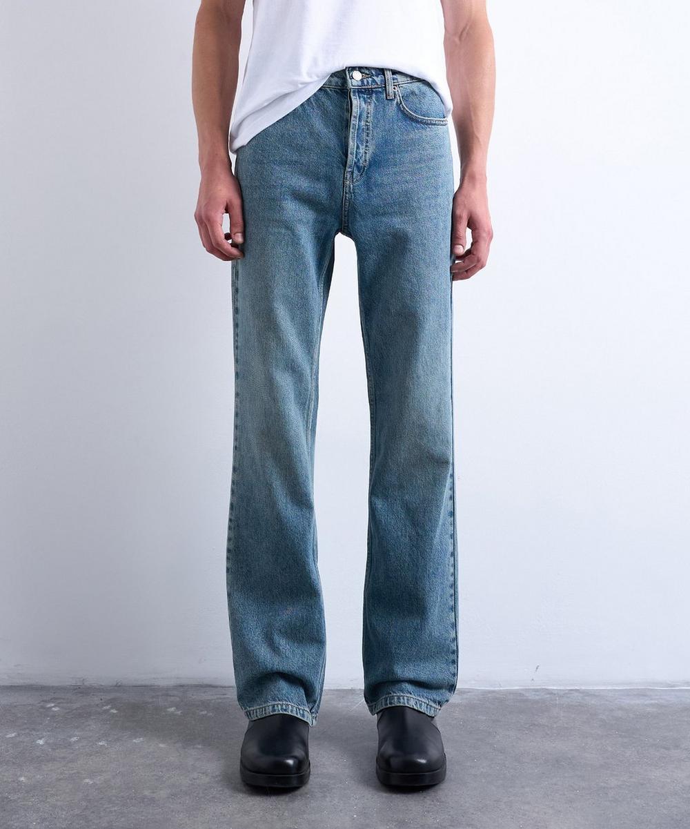 Liberty London TOPMAN Mid-Wash Blue Rigid Flare Jeans