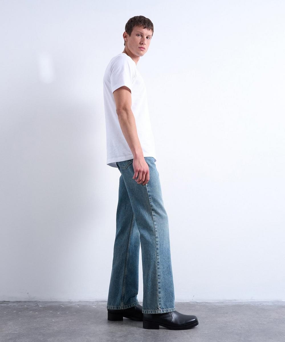 liberty london TOPMAN Mid-Wash Blue Rigid Flare Jeans