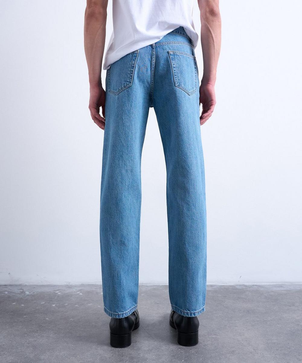 Liberty London TOPMAN Mid-Wash Blue Rigid Straight Jeans