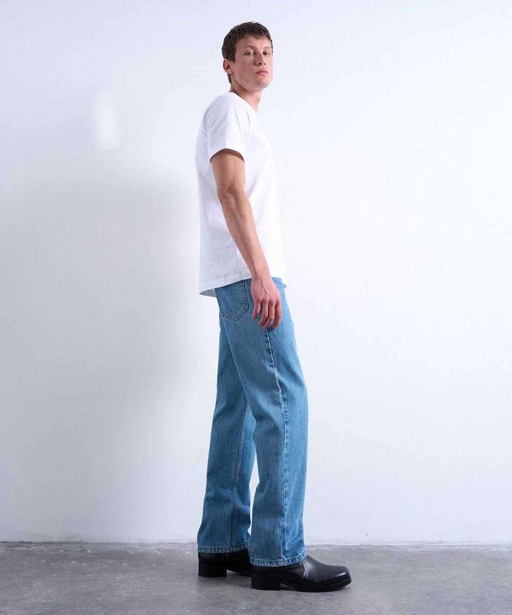 liberty london TOPMAN Mid-Wash Blue Rigid Straight Jeans