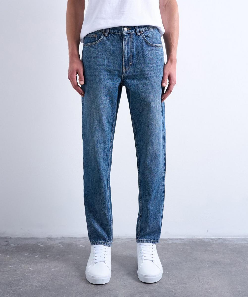 Liberty London TOPMAN Mid-Wash Blue Rigid Taper Jeans