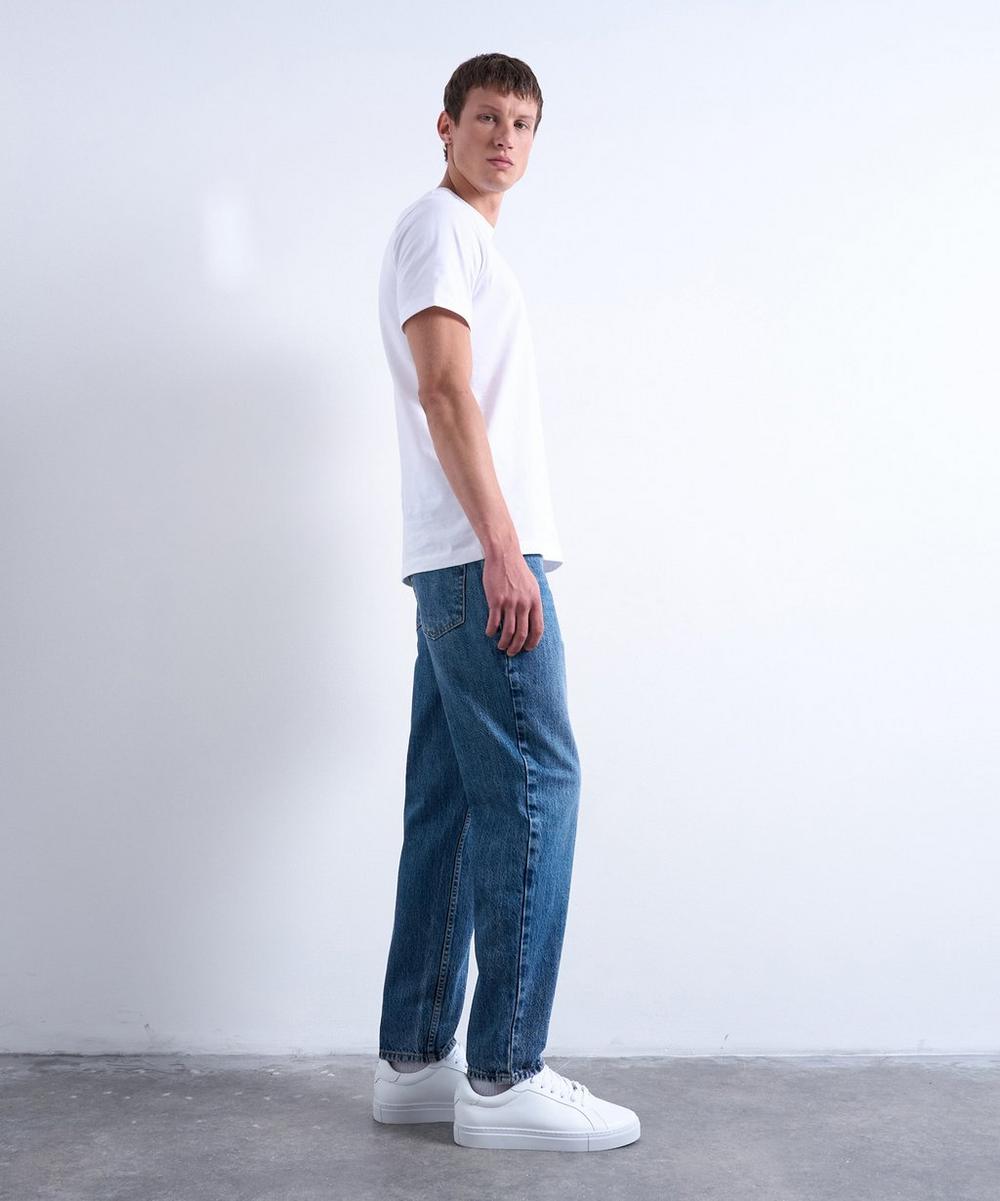 liberty london TOPMAN Mid-Wash Blue Rigid Taper Jeans