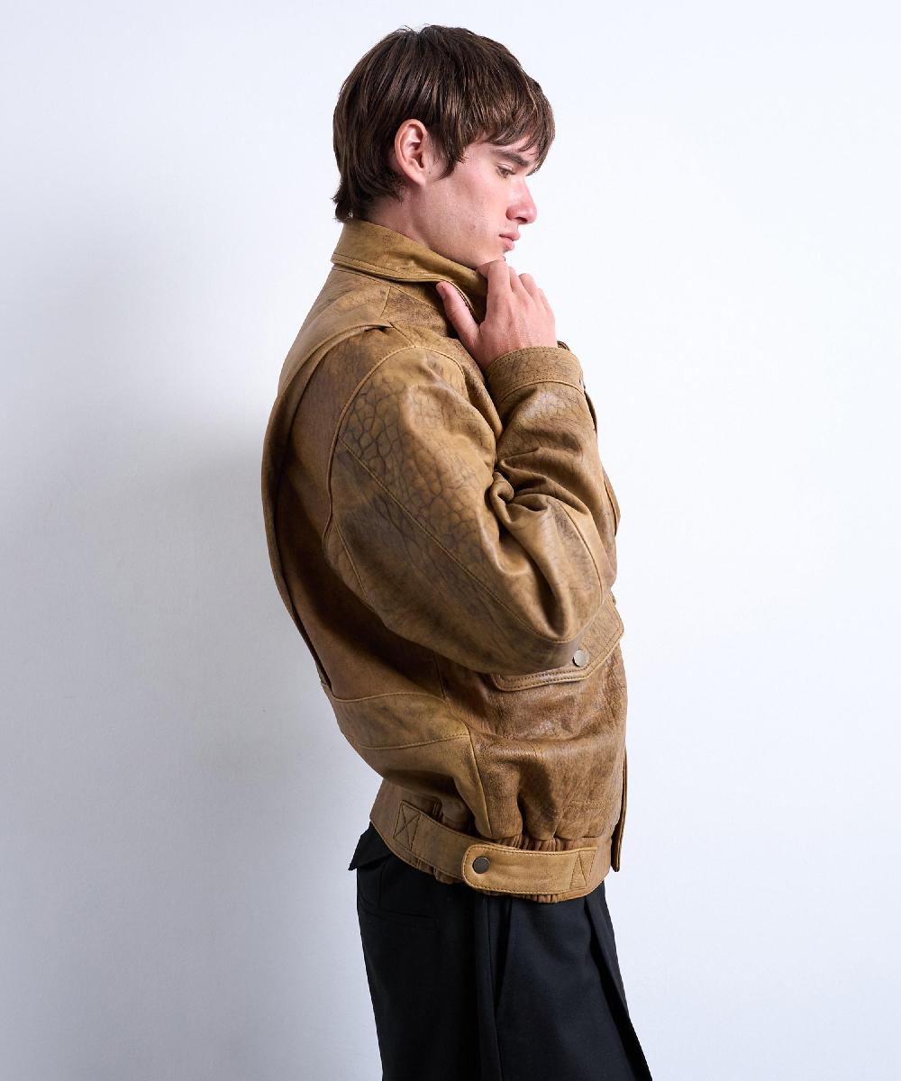 Liberty London TOPMAN Tan Leather Double Pocket Jacket