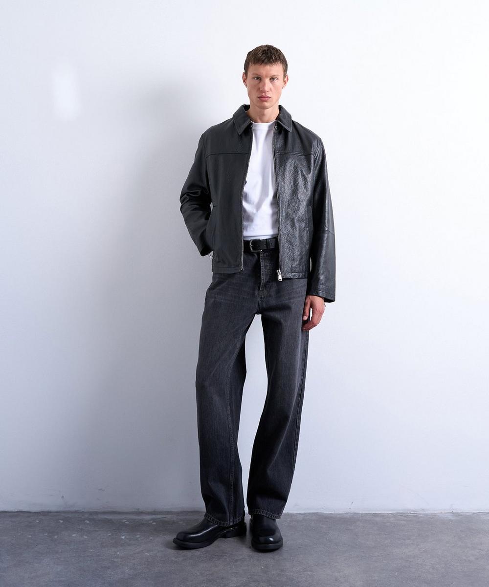 liberty london TOPMAN Tan Leather Double Pocket Jacket