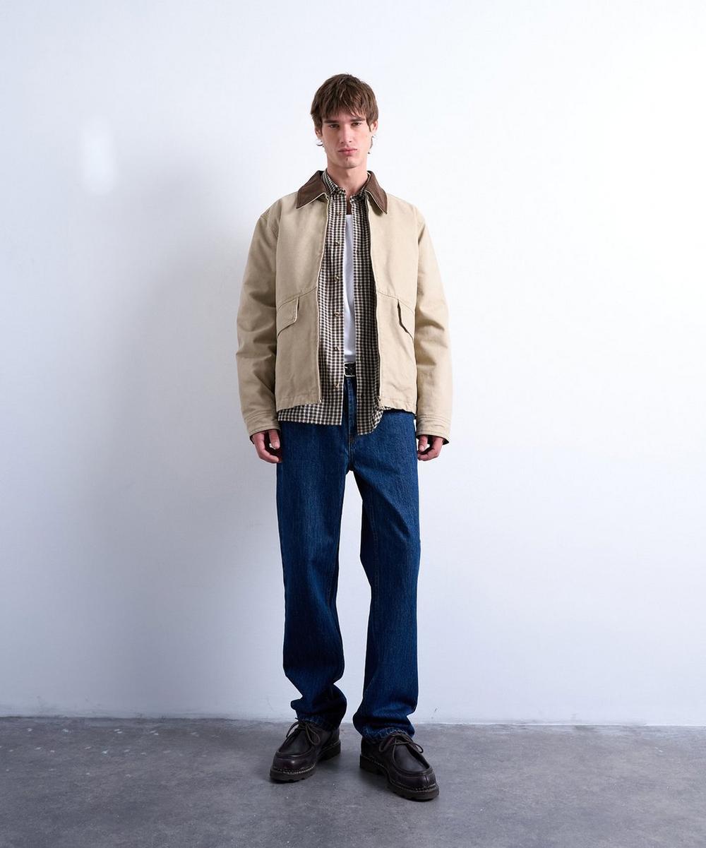 liberty london TOPMAN Washed Stone Padded Canvas Jacket