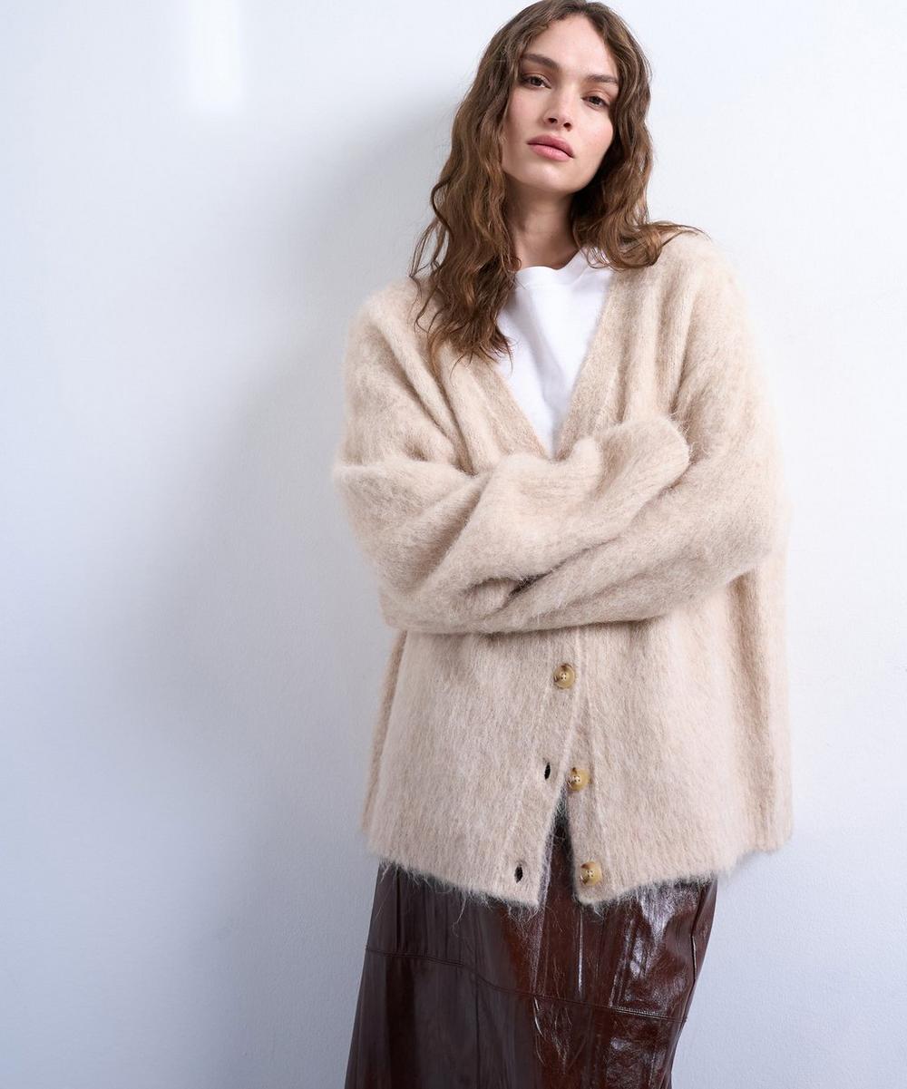 liberty london TOPSHOP Beige Knitted Premium Alpaca Cardigan