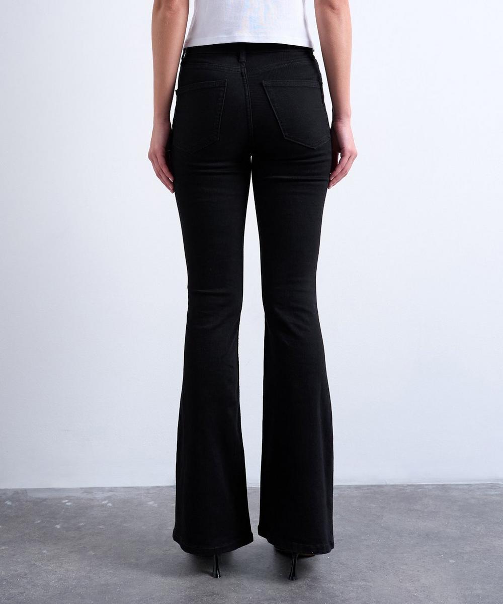 Liberty London TOPSHOP Black Jamie Flare High-Rise Jeans