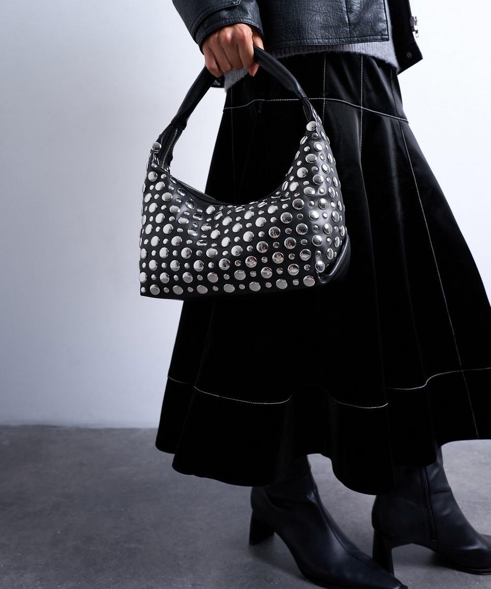 liberty london TOPSHOP Black Samantha Studded Shoulder Bag