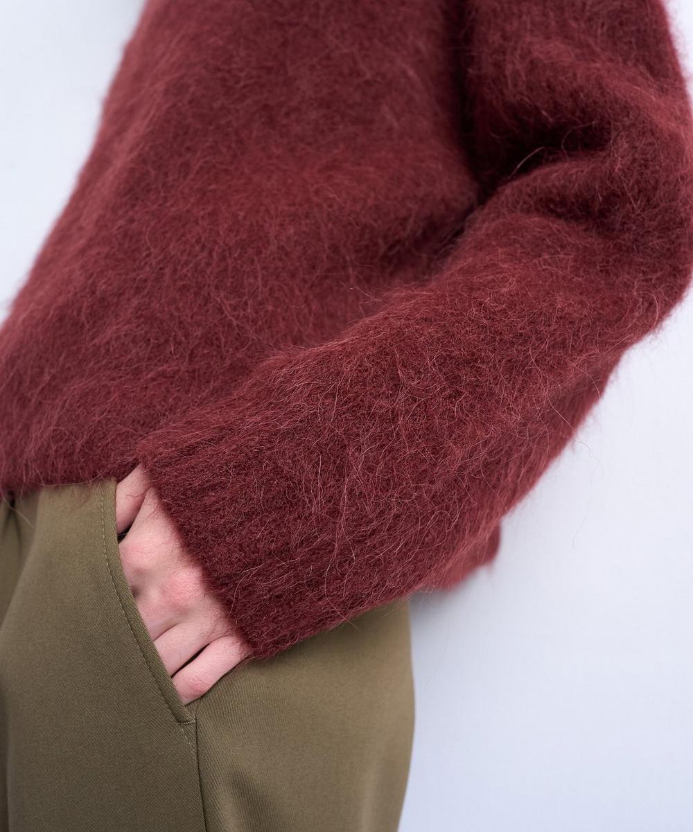 Liberty London TOPSHOP Burgundy Knitted Premium Alpaca Crew-Neck Boxy Jumper