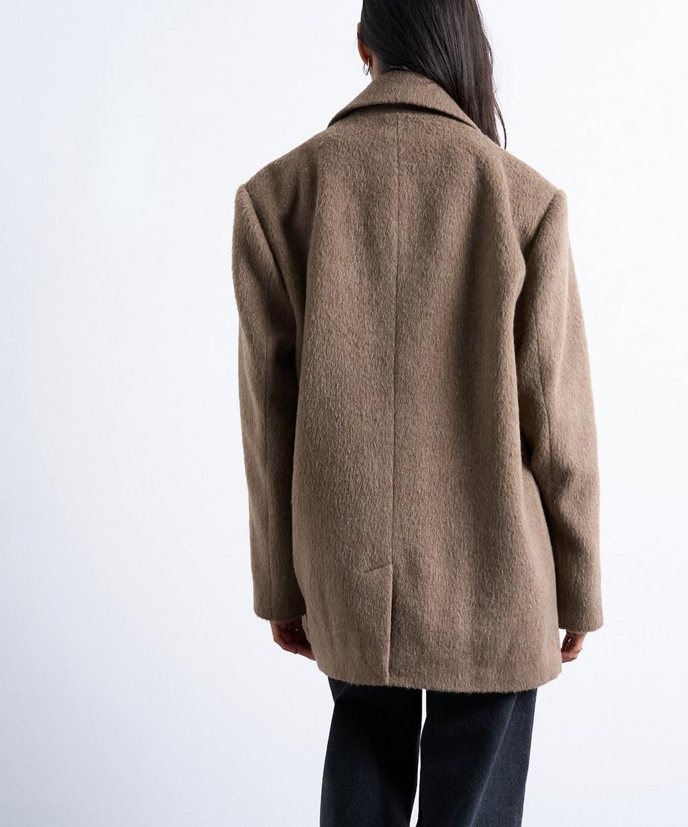 Liberty London TOPSHOP Camel Brushed Three-Button Blazer Coat