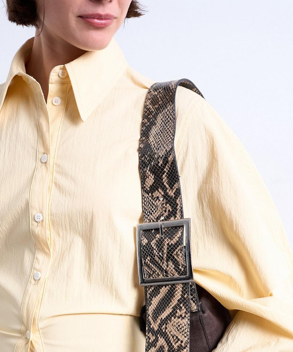 Liberty London TOPSHOP Chocolate And Snake Scarlett Leather Suede Shoulder Bag