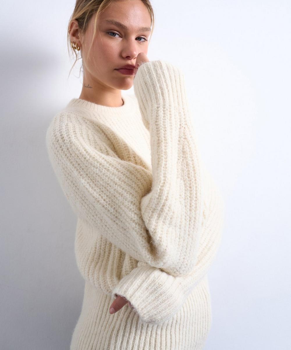 liberty london TOPSHOP Ivory Knitted Rounded Sleeve Jumper