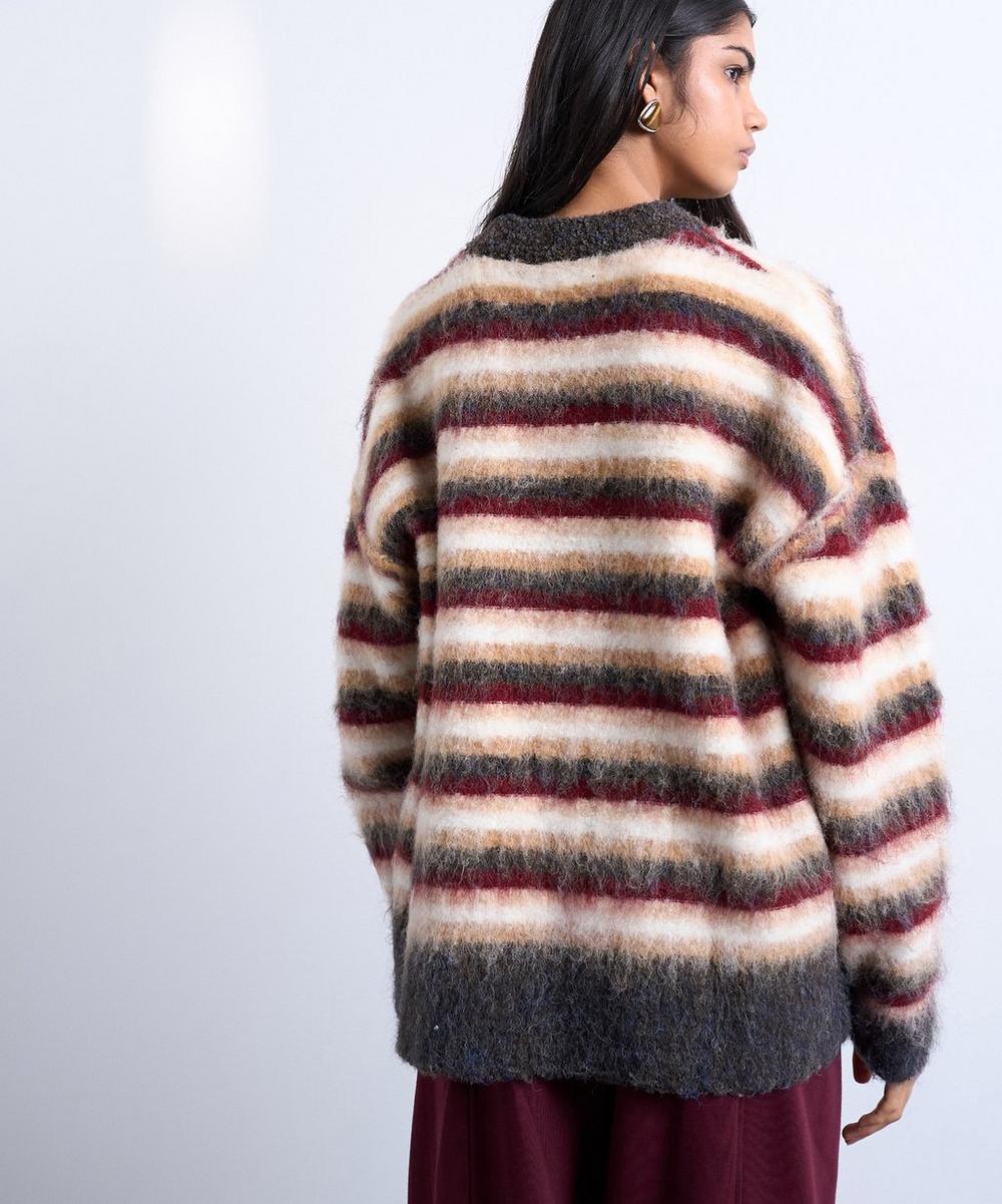 Liberty London TOPSHOP Knitted Fluffy Stripe Jumper