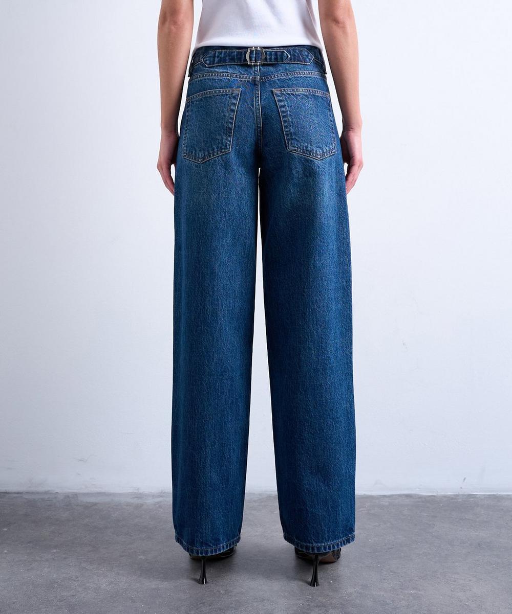 Liberty London TOPSHOP Mid Blue Cinch Low-Rise Jeans