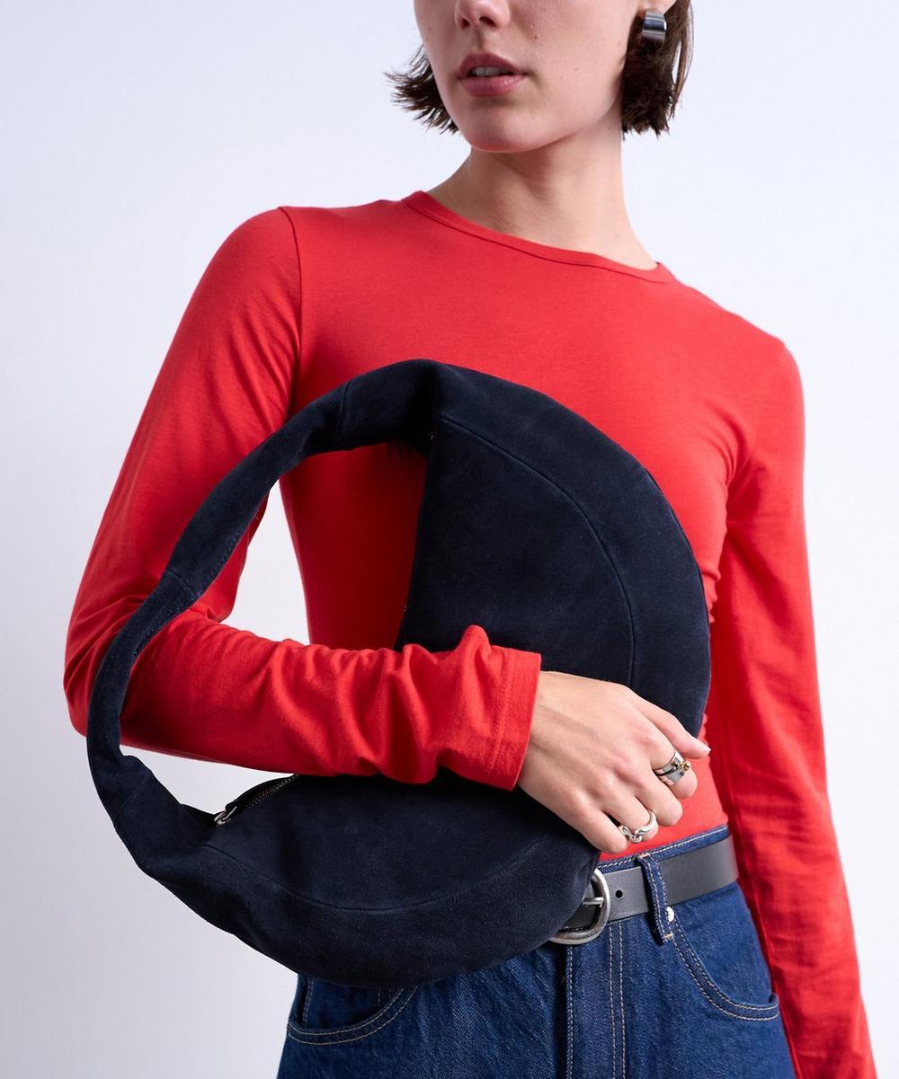 Liberty London TOPSHOP Navy Cian Suede Scoop Grab Bag