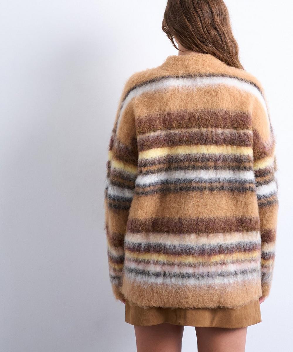 Liberty London TOPSHOP Neutral Knitted Fluffy Stripe Jumper