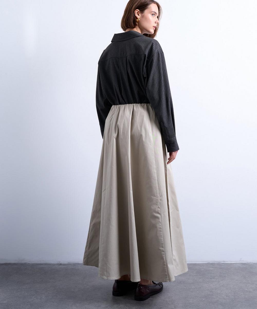 Liberty London TOPSHOP Taupe Heavy Twill Full Circle Midi Skirt