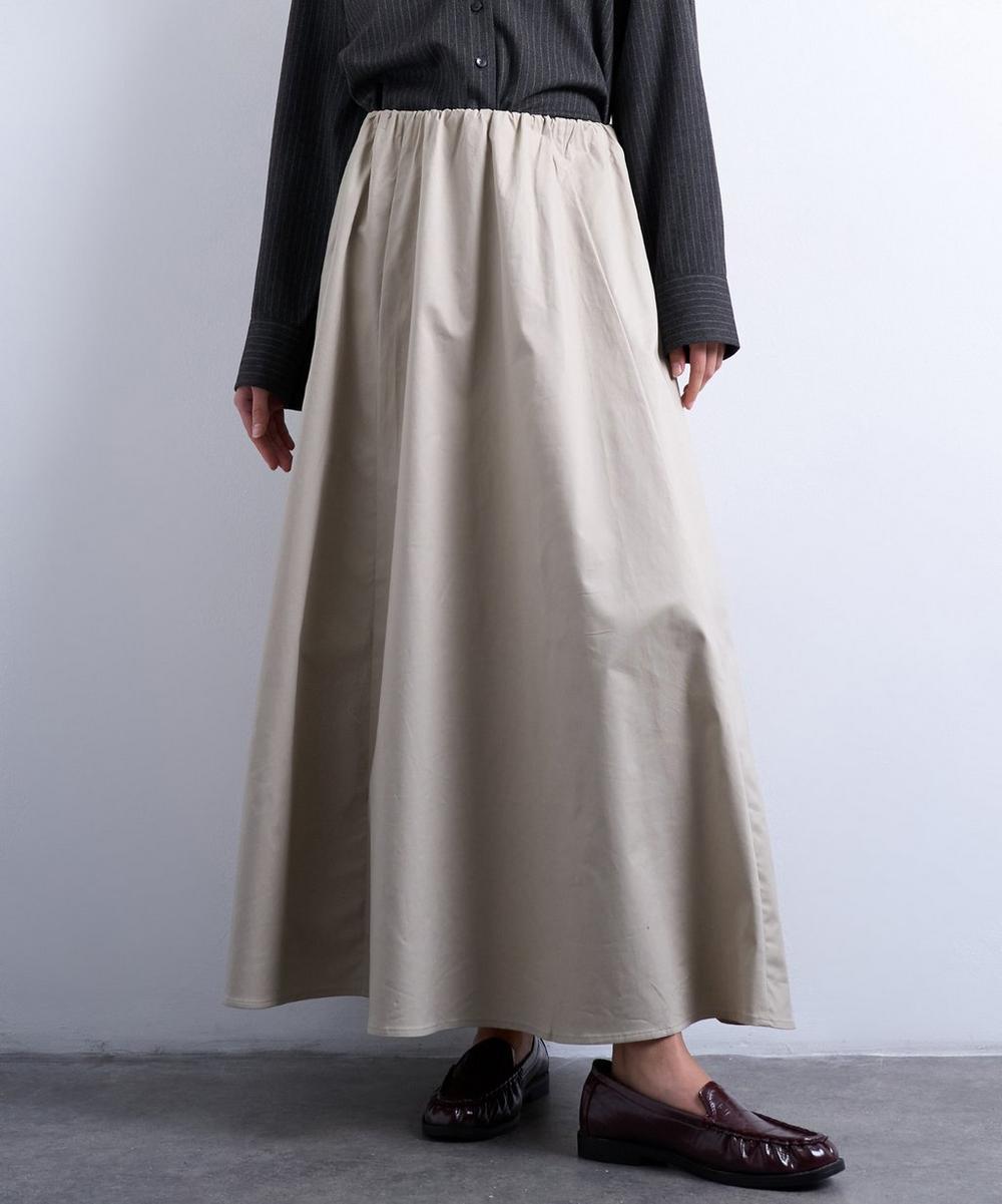 liberty london TOPSHOP Taupe Heavy Twill Full Circle Midi Skirt