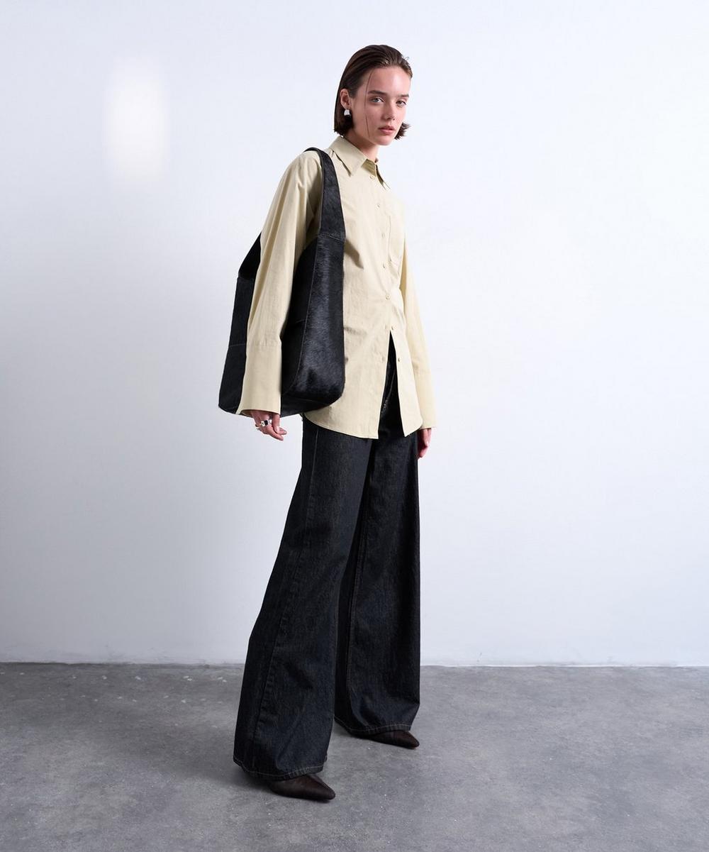 Liberty London TOPSHOP Teegan Pony Leather Oversized Weave Tote Bag