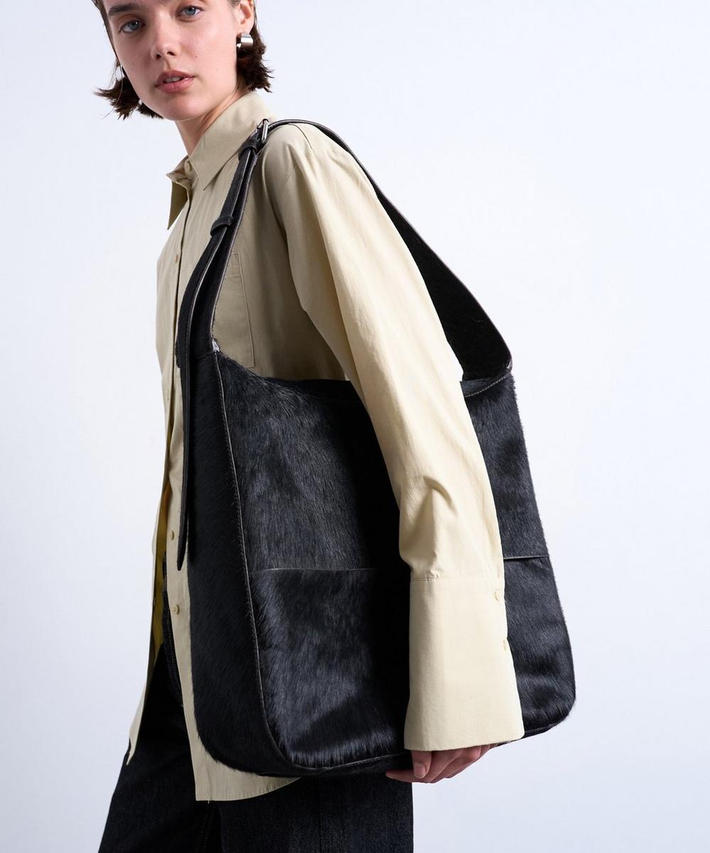 liberty london TOPSHOP Teegan Pony Leather Oversized Weave Tote Bag