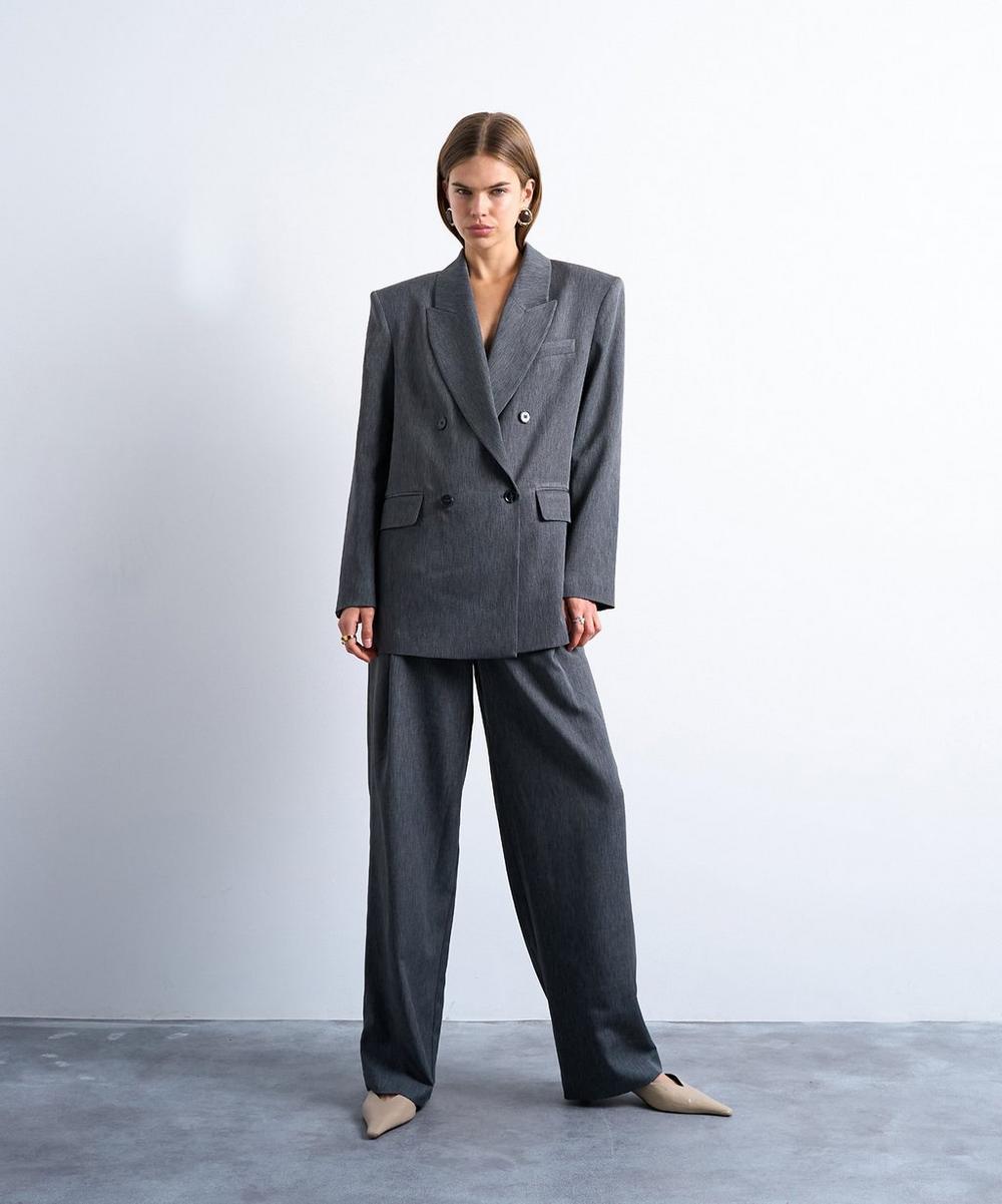 liberty london TOPSHOP Tonic 80s Double-Breasted Oversized Suit Blazer