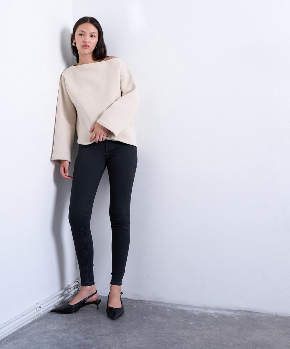 liberty london TOPSHOP Washed Black Joni High-Rise Super-Skinny Jeans