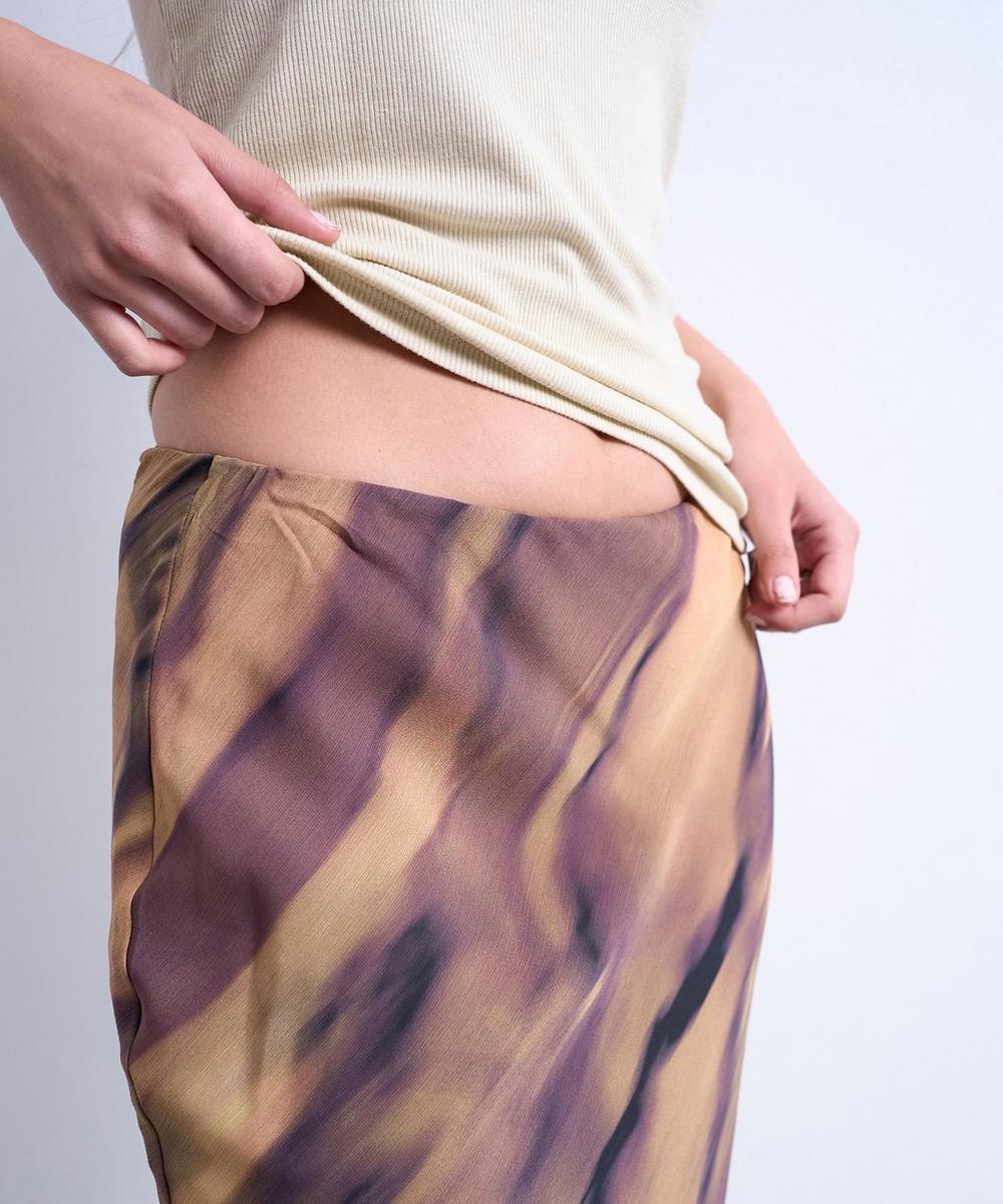 Liberty London TOPSHOP Woodgrain Chiffon Midi Skirt