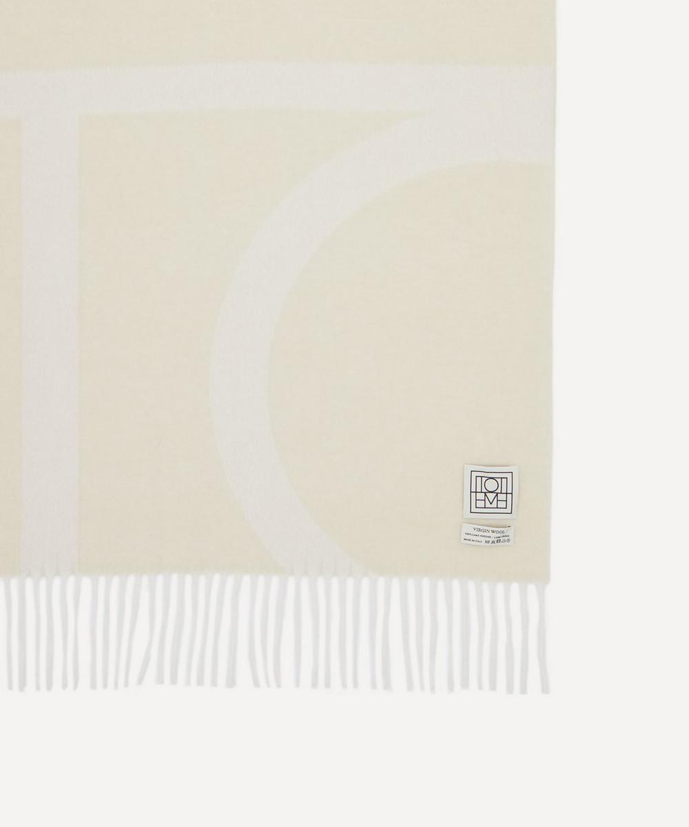 Liberty London Toteme Monogram Jacquard Wool Fringed Scarf