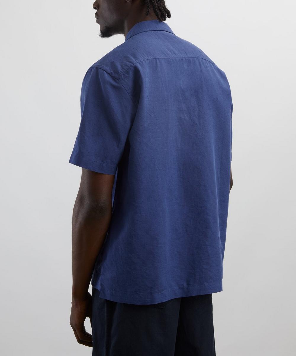 Liberty London Universal Works Blue Linen Camp Shirt
