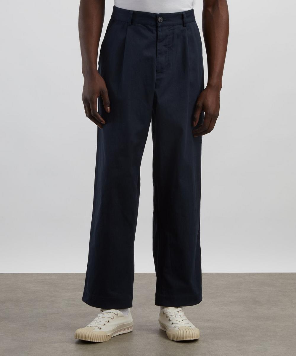 Liberty London Universal Works Duke Navy Twill Trousers