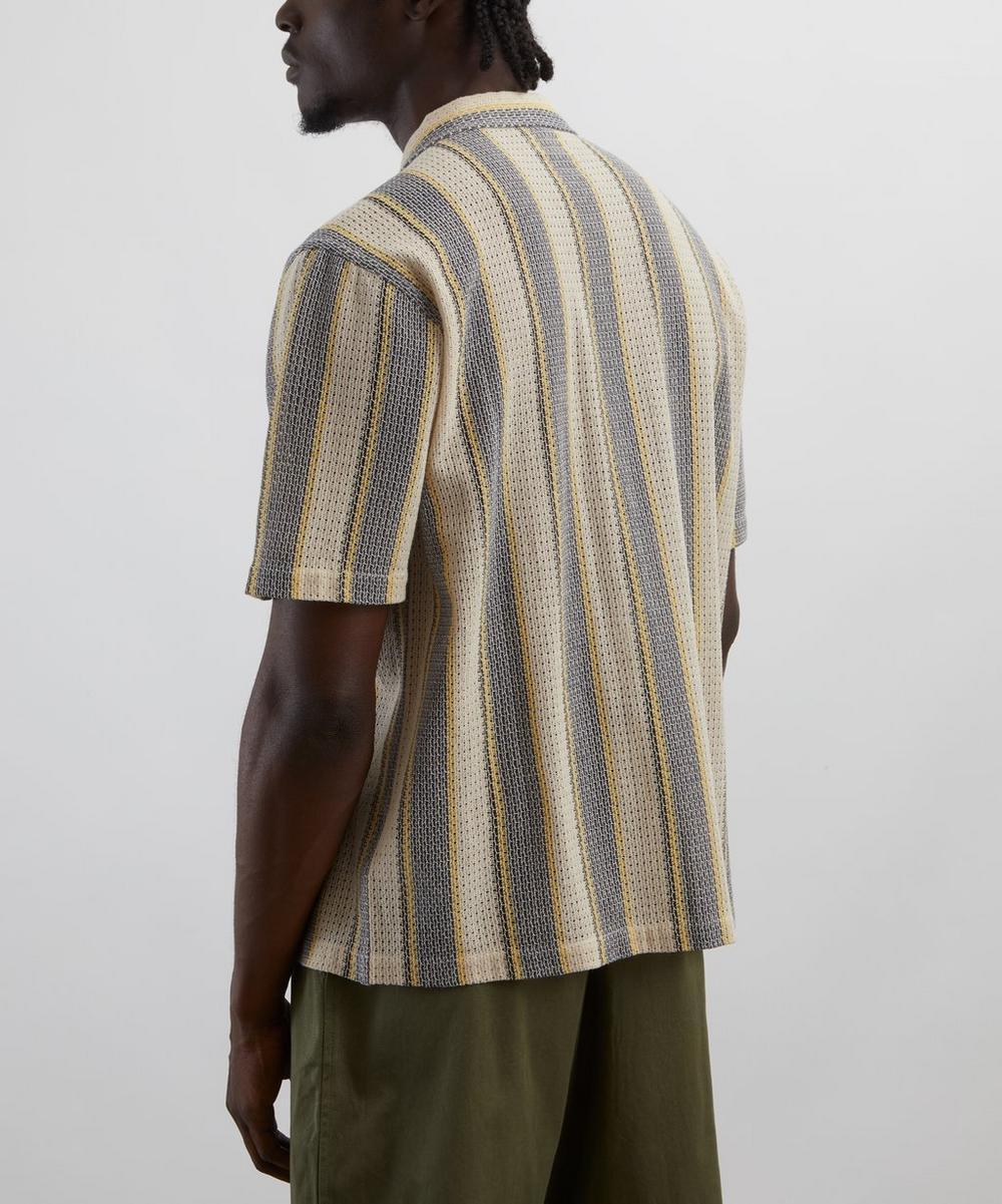 Liberty London Universal Works Grey-Yellow Cotton Lattice Road Shirt