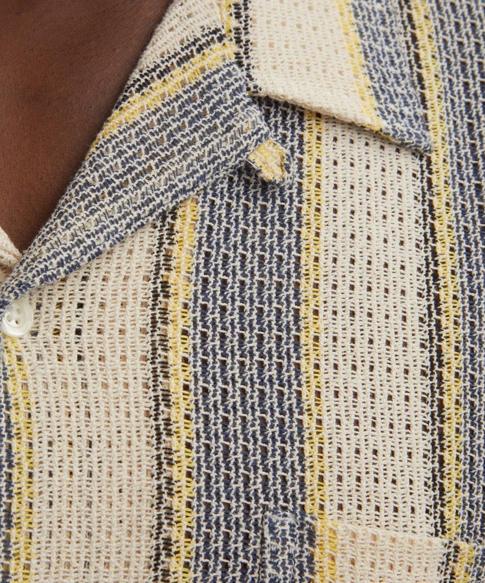 Liberty London Universal Works Grey-Yellow Cotton Lattice Road Shirt