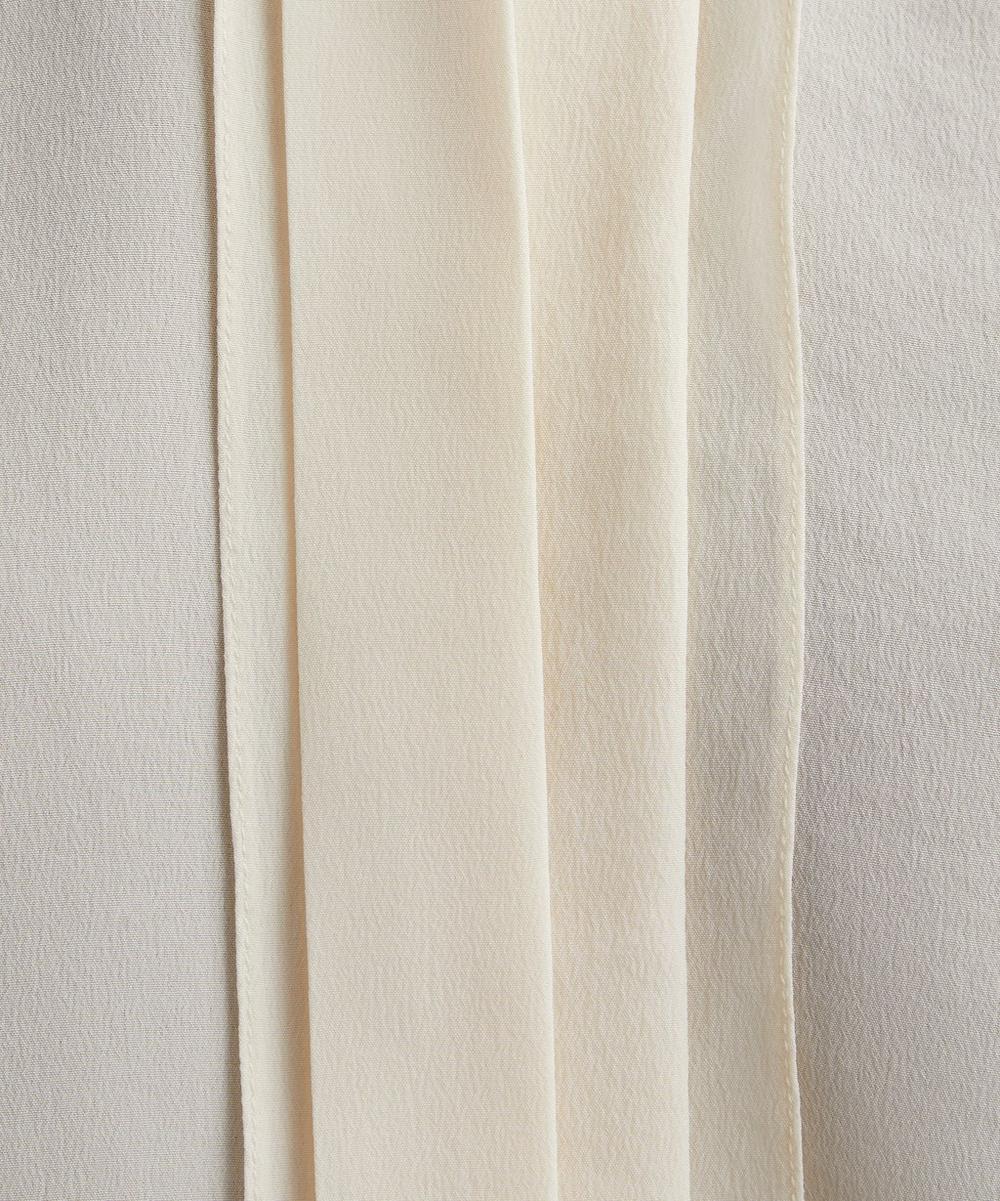Liberty London Victoria Beckham Ivory Pintuck Pleated Silk Blouse