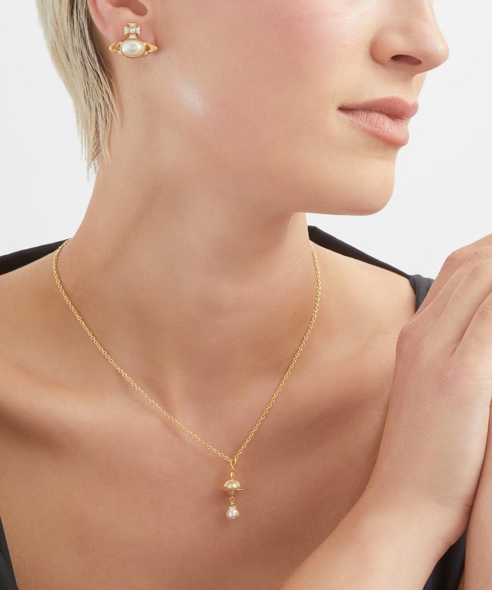 liberty london Vivienne Westwood Gold-Tone Gaby Stud Earrings