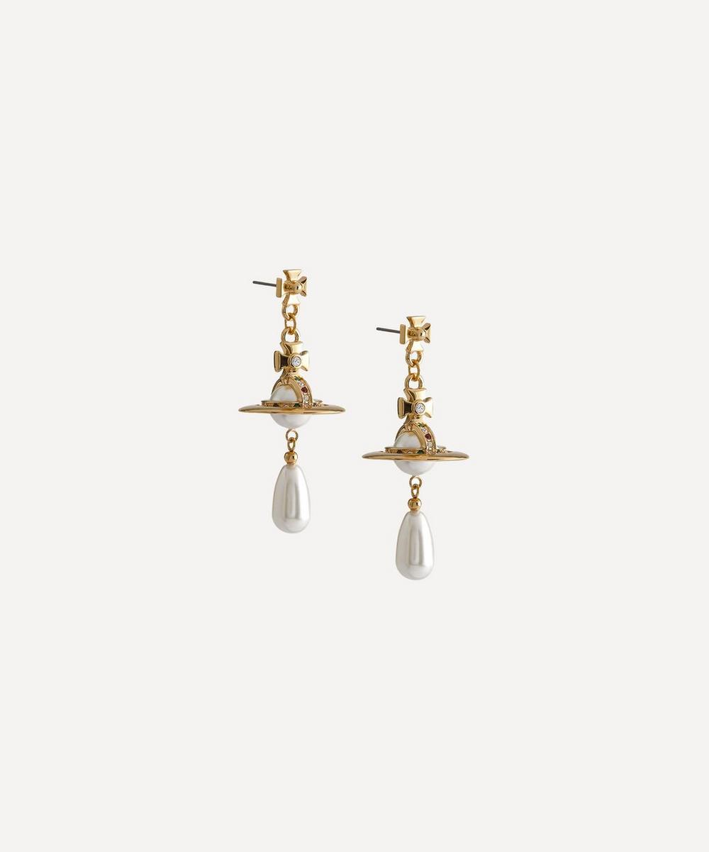 liberty london Vivienne Westwood Gold-Tone Pearl Drop Earrings