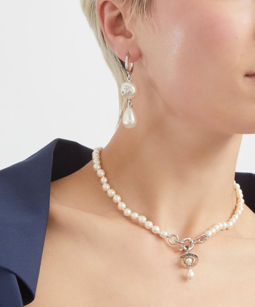 liberty london Vivienne Westwood Platinum-Tone Martha Drop Earrings