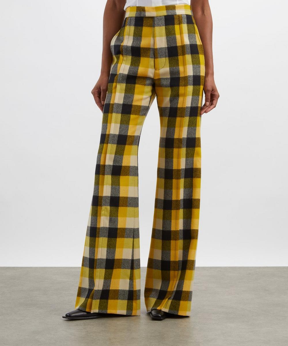 Liberty London Vivienne Westwood Wide-Leg Pixel Check Trousers