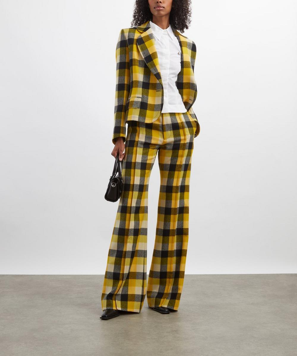 liberty london Vivienne Westwood Wide-Leg Pixel Check Trousers