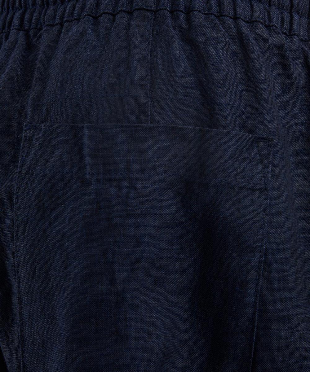 Liberty London Wax London Glencoe Navy Two-Tone Linen Trousers